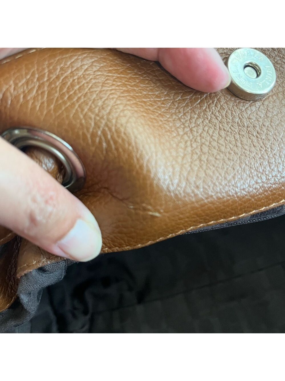 FURLA CAMEL COLORED PEBBLED LEATHER HANDBAG - Picture 8 of 16